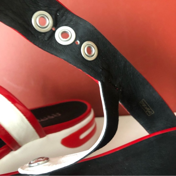 GEOX Respira G Ottawa Buckle Thong Sandals, Red White Black, Euuro 40/US 10 - Picture 9 of 10